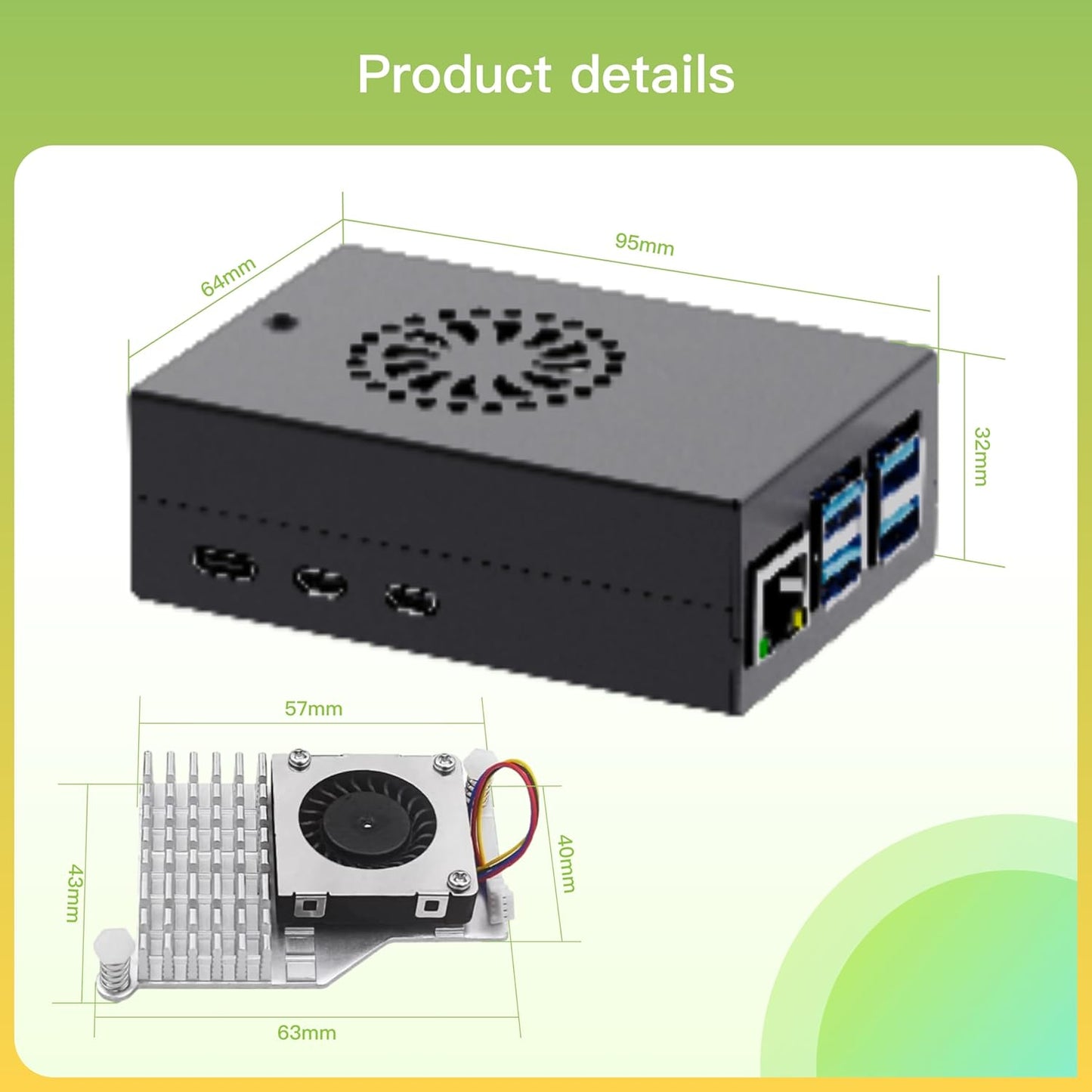 iRasptek Accessory Kit for Raspberry Pi 5 —— Metal Case with Active Cooler and 27W USB C Power Supply for Raspberry Pi 5 (Pi 5 Board not Included)