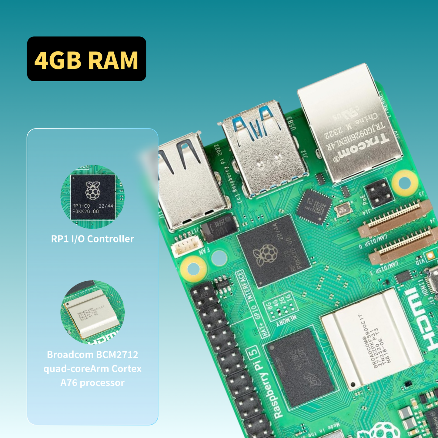iRasptek Starter-Kit für Raspberry Pi 5 RAM 4GB-64GB Edition mit vorinstalliertem OS-Bookworm (Rot-weißes Gehäuse)