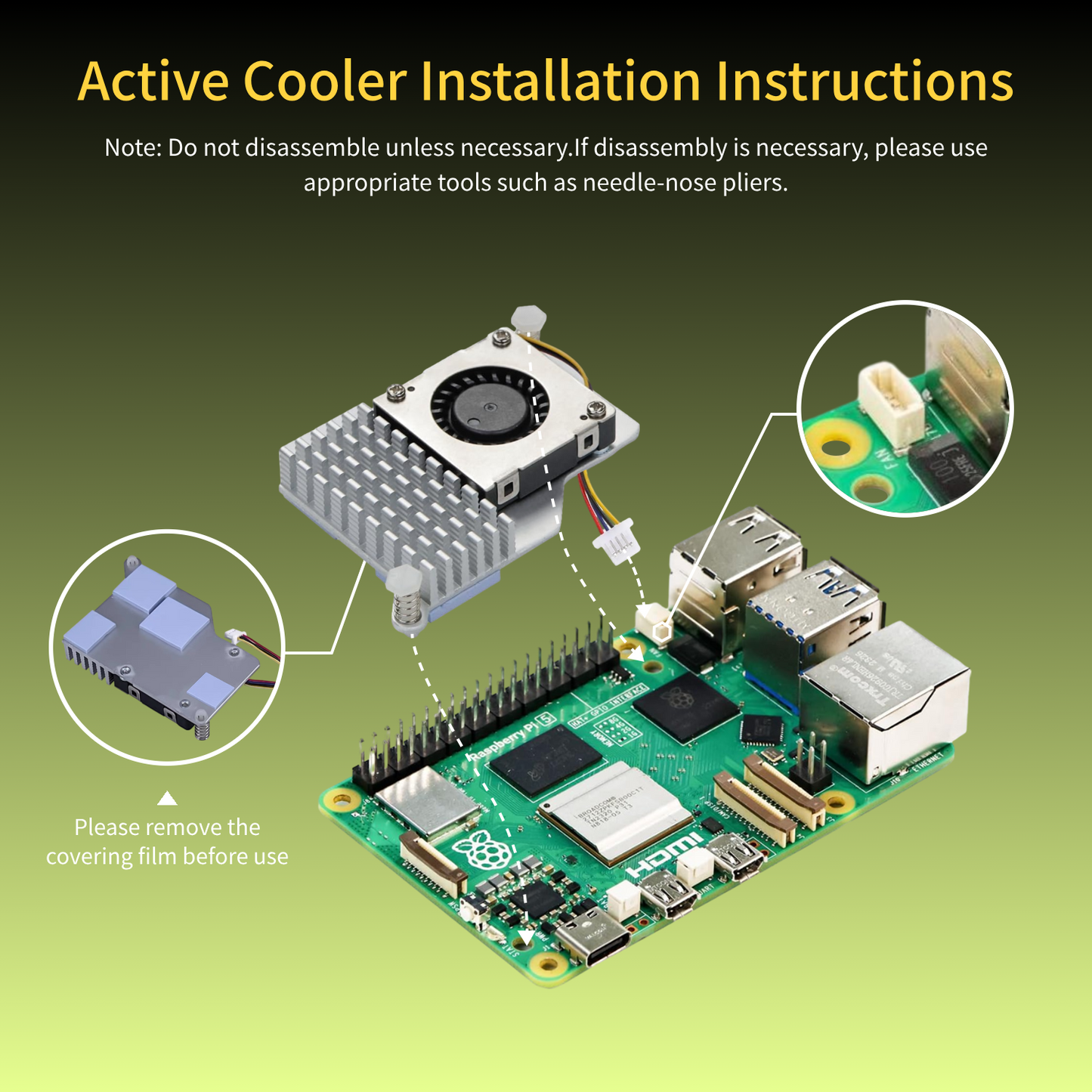 iRasptek Basic kit for Raspberry Pi 5 RAM 1GB with Pi5 Case and Active Cooler