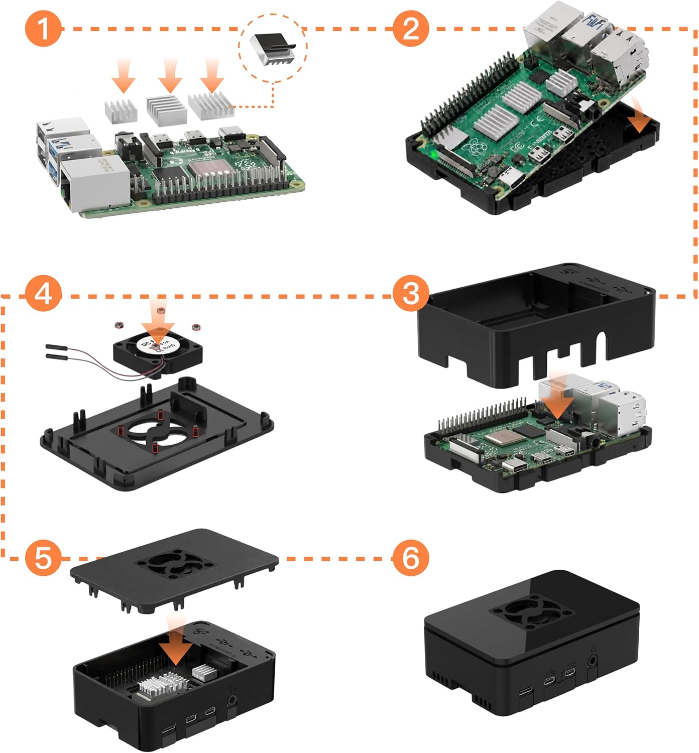 iRasptek Basic Kit for Raspberry Pi 4B 3GB RAM Included PI4 Case,Screwdrive,Cooling Fan and Heat-Sink