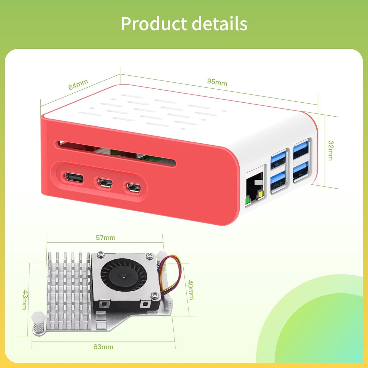 iRasptek Basic kit for Raspberry Pi 5 2GB RAM Includes Active Cooler and Pi5 Case