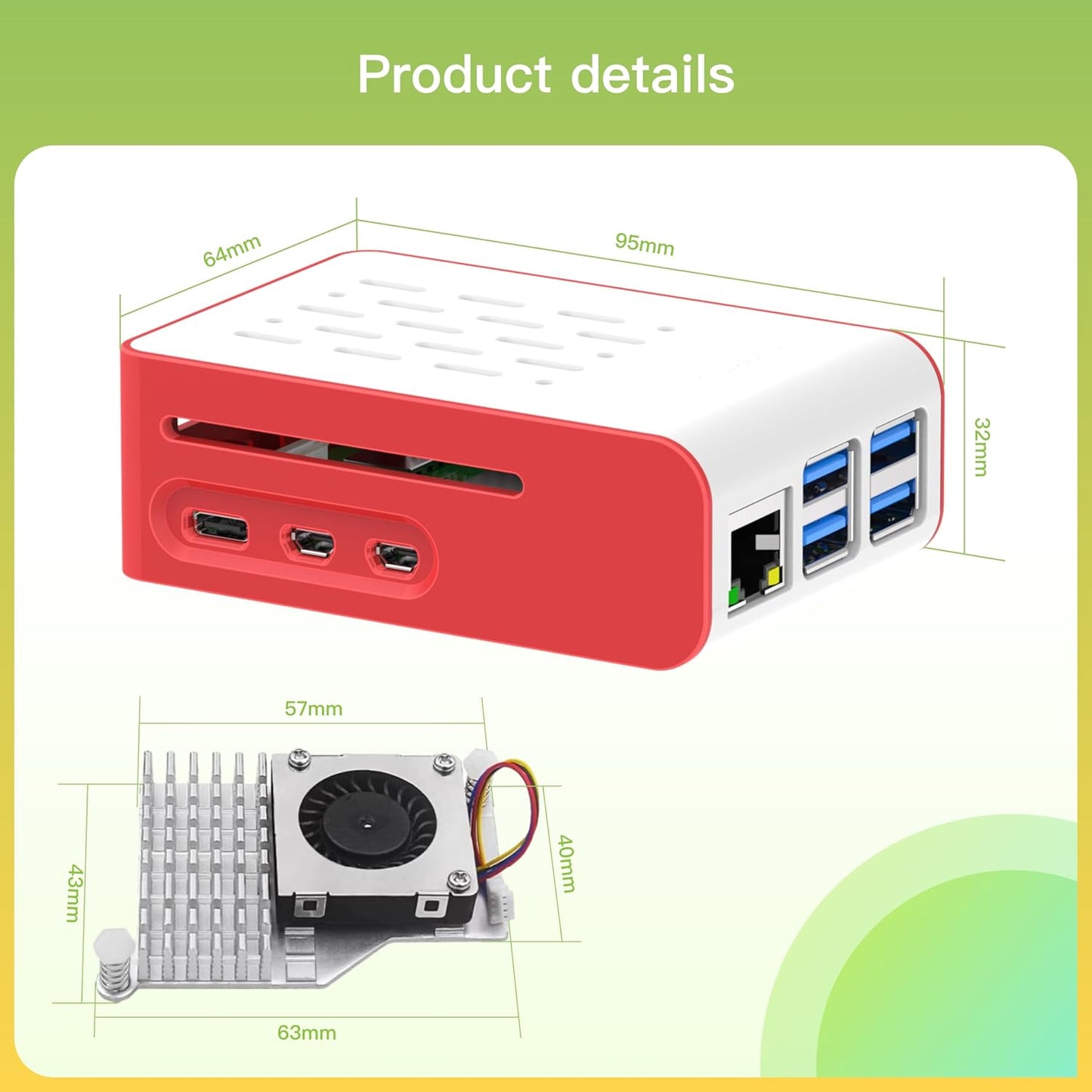 iRasptek Basic Kit for Raspberry Pi 5 16GB RAM with Pi5 Case and Active Cooler Included