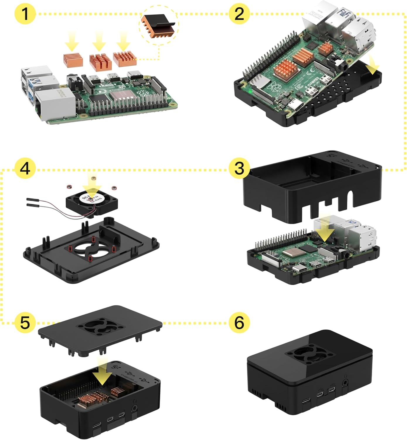 iRasptek Starter Kit for Raspberry Pi 4B 4GB RAM - 64GB SD Card Edition