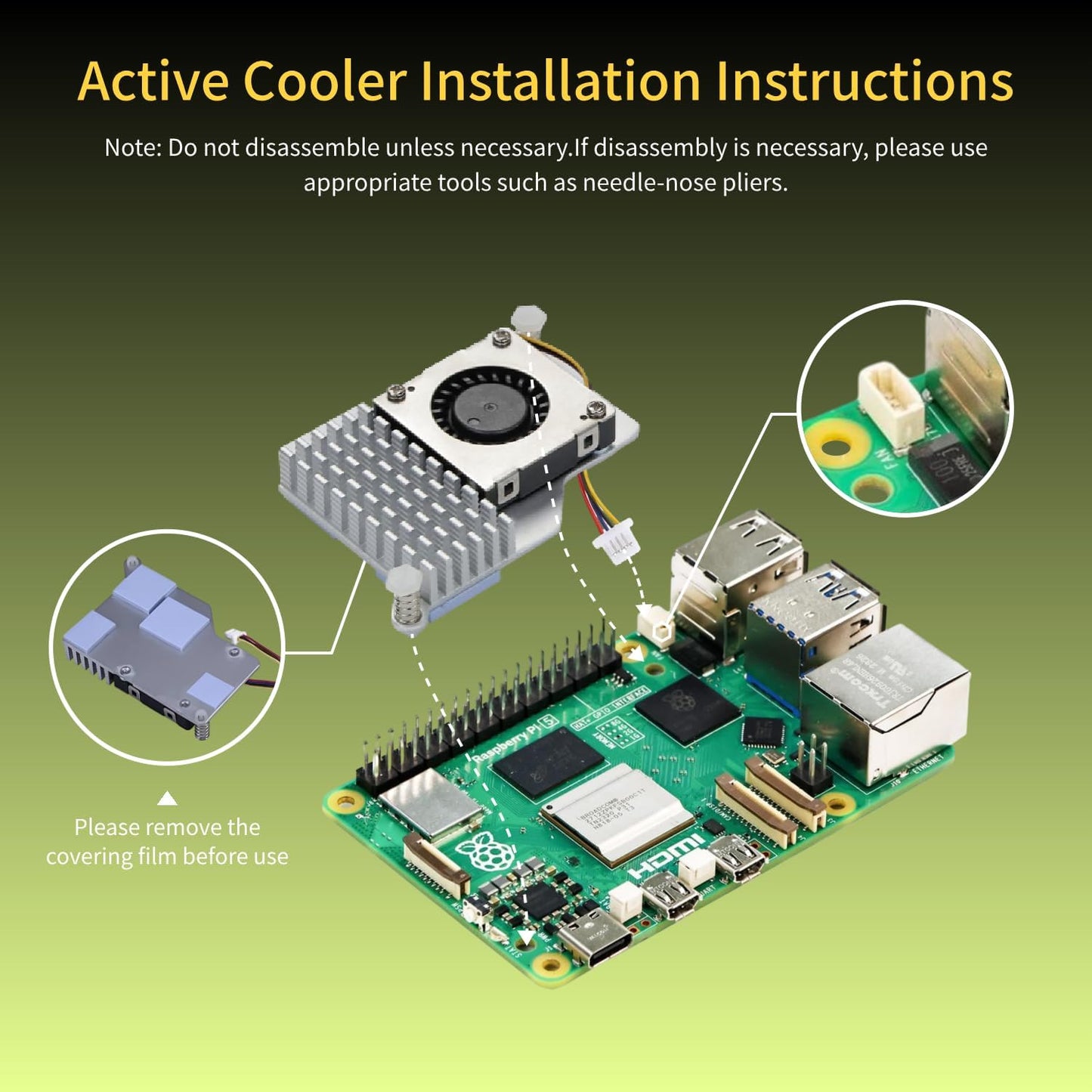 iRasptek Basic kit for Raspberry Pi 5 2GB RAM Includes Active Cooler and Pi5 Case