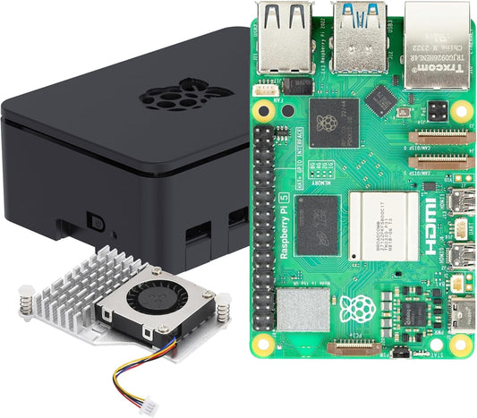 iRasptek Basic for Raspberry Pi 5 Single Board Computer 8GB RAM with Case and Active Cooler Included