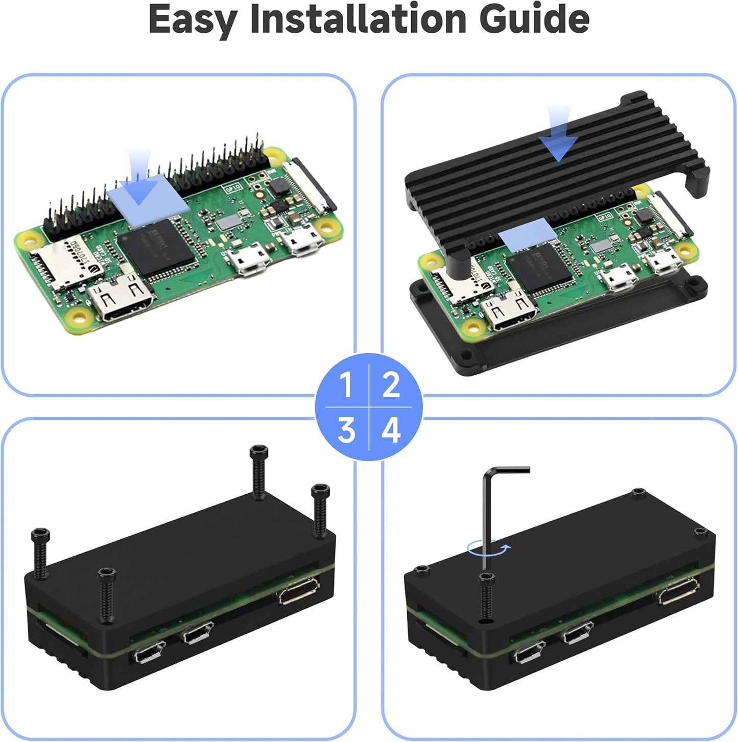 iRasptek Starter Kit for Raspberry Pi Zero WH,512MB RAM,32GB Preloaded PiOS