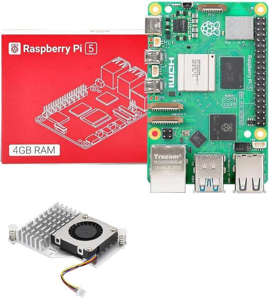 iRasptek for Raspberry Pi 5 Single Board 4GB with Included Active Cooler
