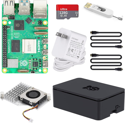 iRasptek Starter Kit for Raspberry Pi 5 8GB — 128GB Edition of OS-Bookworm Pre-Installed